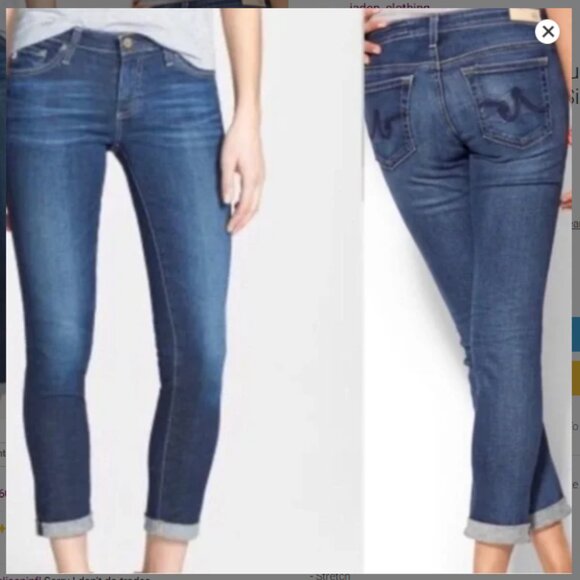 AG Adriano Golschmied | The Stilt Cigarette Roll-Up Jeans | Size 28 Women's - Picture 14 of 15